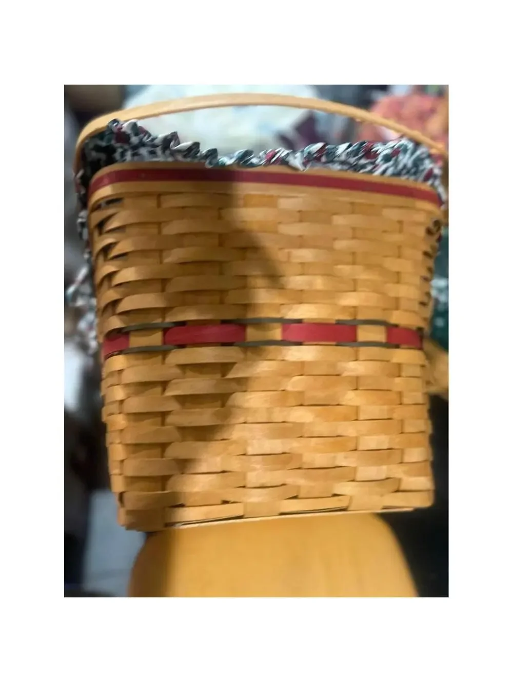 Longaberger Holiday Hostess Red Evergreen Basket Holly liner lid Large Christmas
